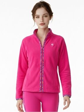 LILLY PULITZER | Penn Fleece Full Zip Jacket in Daquiri Pink Women’s Size Small